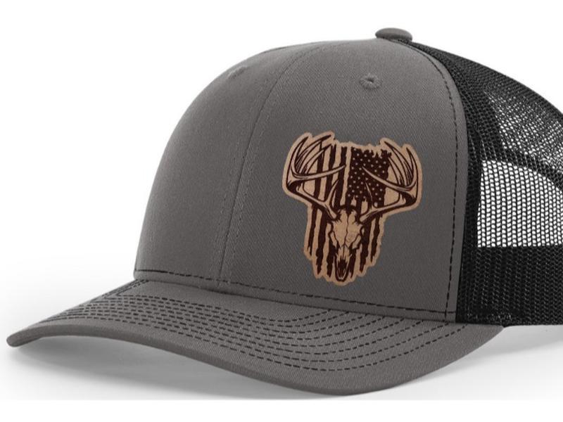 Deer Skull American Flag Hat | Richardson Hat | Snapback | FlexFit