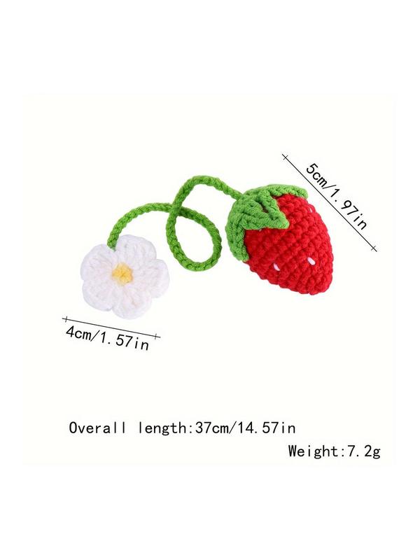 Cute Strawberry Design Keychain, Crochet Strawberry Keychain, Fashionable Keychain for Women & Girls, DIY Handmade Bag Accessories Decoration, Birthday Gift