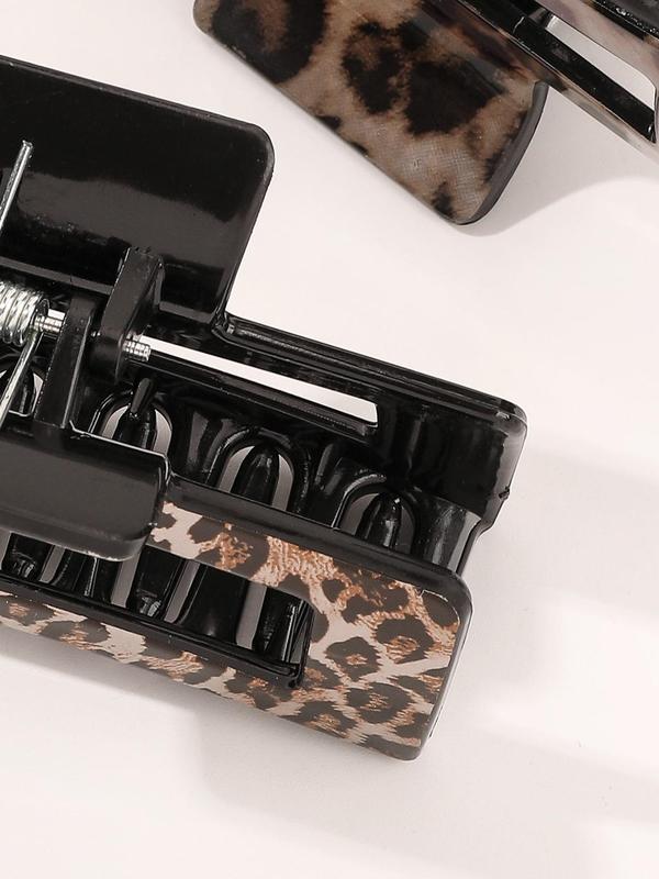 Leopard Pattern Hair Claws, Casual and Versatile Hair Accessories for Women, Minimalist Headwear Suitable for Thick Hair