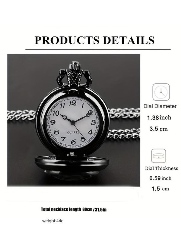 Men's Vintage Dragon Carved Quartz Pocket Watch, Fashion Round Dial Analog Watch for Party, Daily Decor, Trendy All-match & Exquisite Watch for Birthday Gift with Box