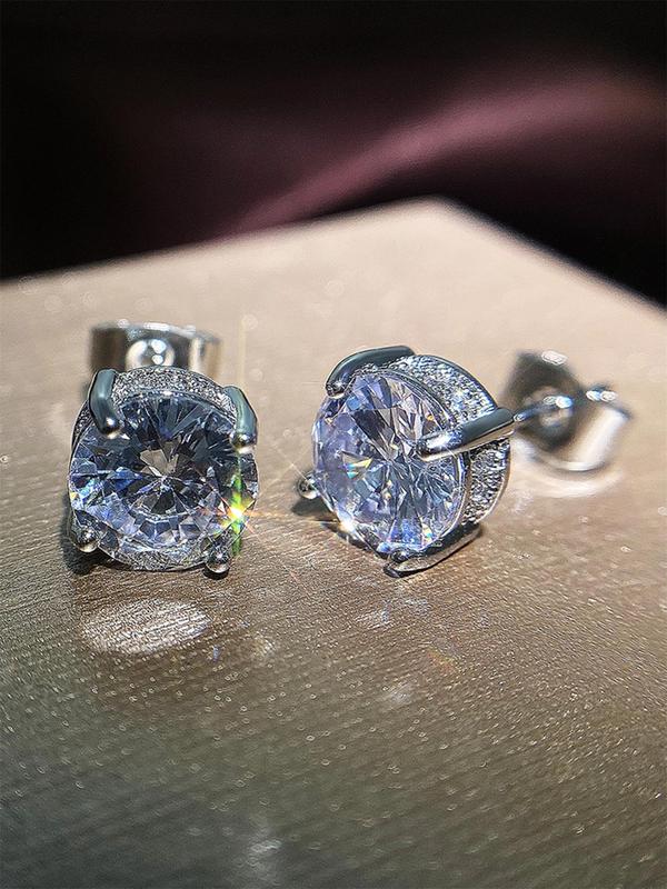 1 Pair Fashion Rhinestone Decorated Stud Earrings, Anniversary Wedding Engagement Party Jewelry Gifts for Women