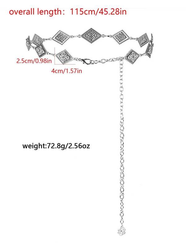 Women's Fashion Geometric Design Chain Belt, Boho Style Vintage Chain Belt for Women & Girls, Fashion Belt for Party, Daily Clothing Decor, Trendy Exquisite Belt for Gift