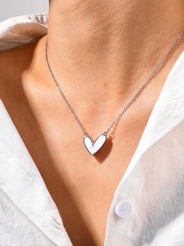 Women's Cute Trendy Pendant Necklace with Heart Design for Gift, Elegant Necklace for Daily & Party Decoration, Fashion Accessories As Gift without Box Gift