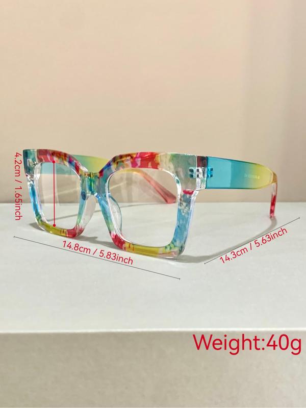 Trendy Casual Square Frame Eyeglasses for Women & Men, Fashion Eyeglasses for Work, Daily Clothing Decor, Perfect for Student Daily Use