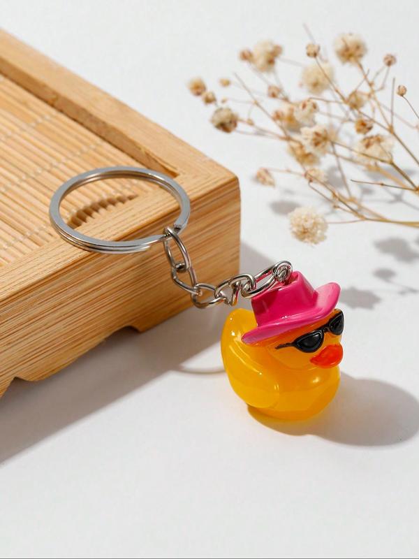 Cute Duck Design Keychain, 2024 Lovely Style Fashionable Duck Shaped Keychain for Women & Men, Trendy All-match Keychain for Birthday Gift