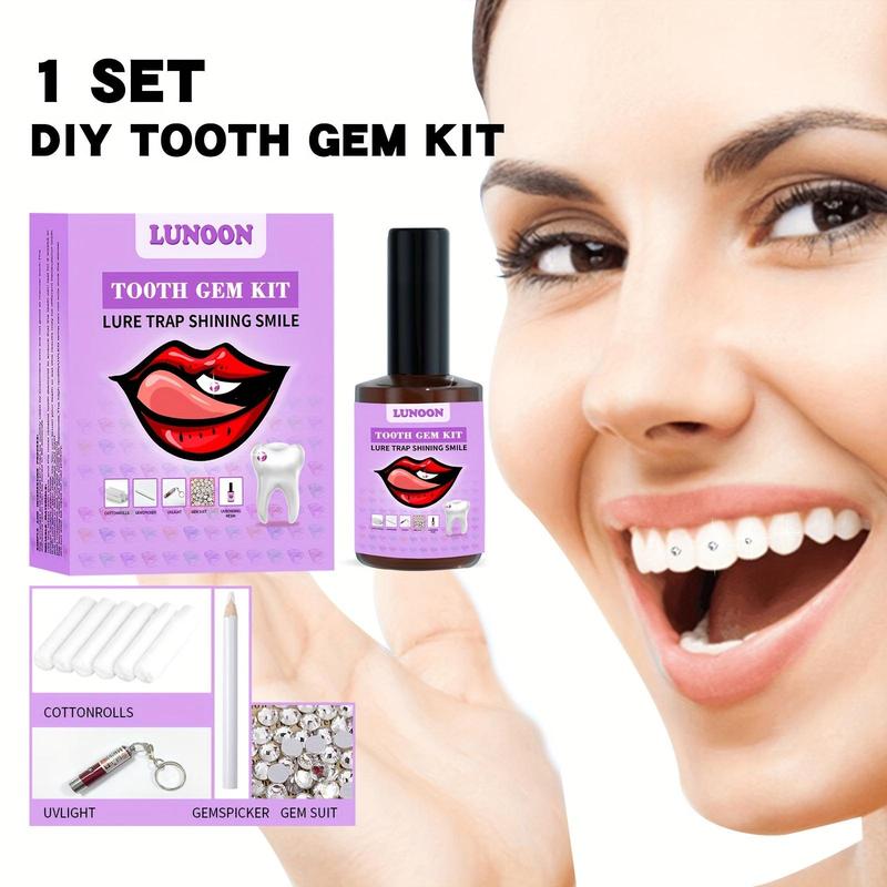 Tooth Gems Kit for Summer Gift, 1 Set Shining DIY Teeth Gems, DIY Tooth Jewelry Kit, Artificial Fashionable Crystal Tooth Ornaments