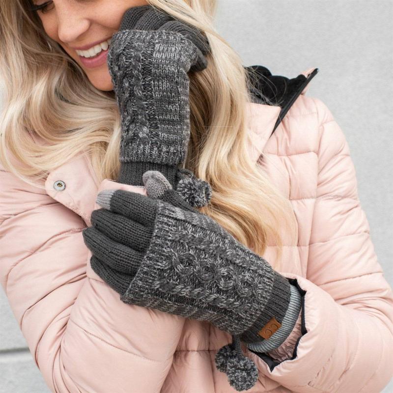 CC Touchscreen Glove w  Cuff & Pom