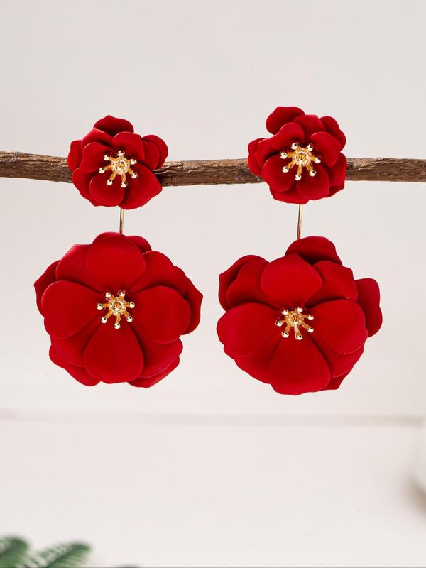 Fashion Flower Design Dangle Earrings, Fashion Jewelry for Party, Daily Clothing Decor, Trendy All-match & Exquisite Jewelry for Birthday Gift