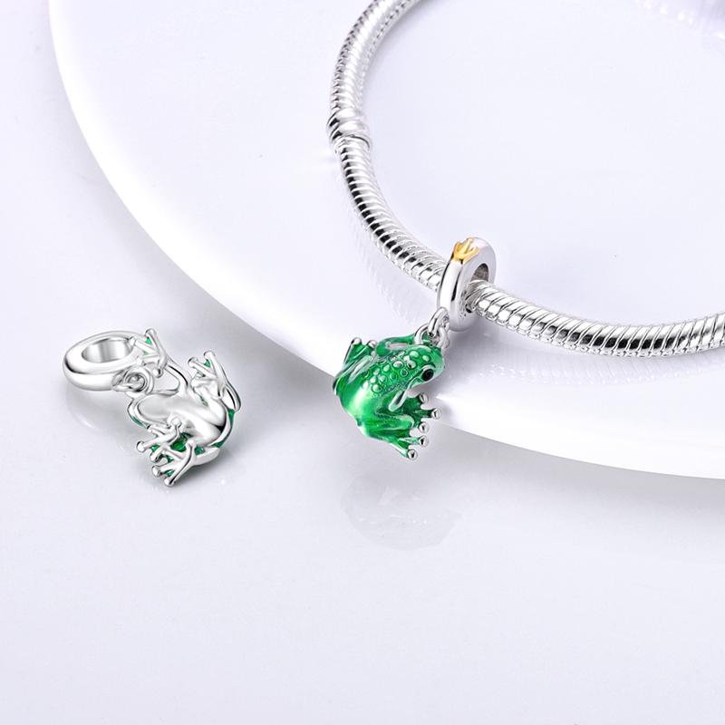 925 Silver Ladybug Lucky Grass Cactus Avocado Flower Botany Charm Plata De Ley Green Bead DIY For Original Bracelet Jewelr