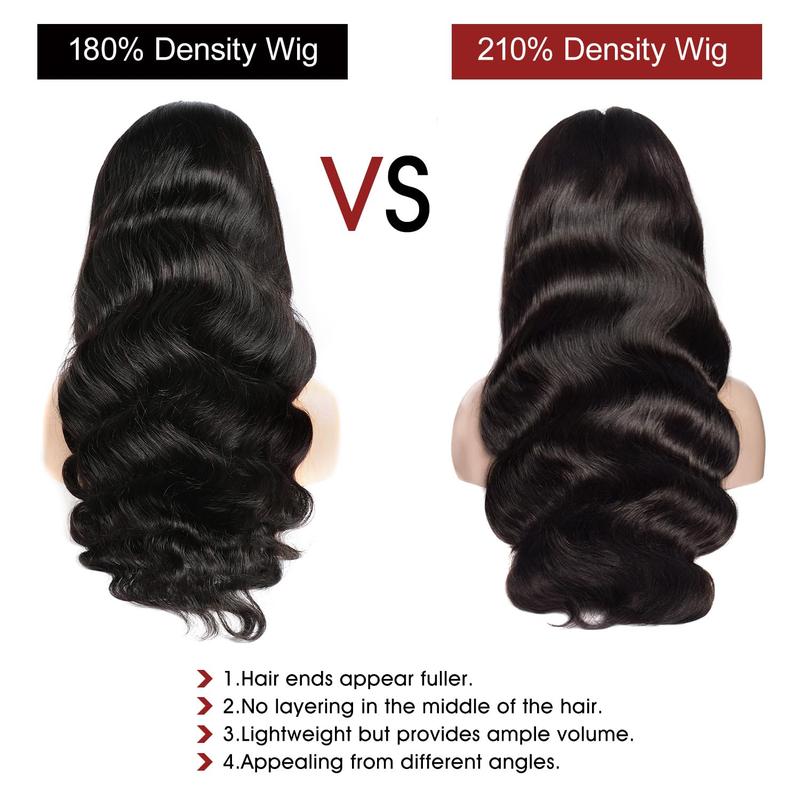 Lemoda 210% Density 13x6 Full Lace Frontal Virgin Human Hair Wigs Body Wave 13x6 HD Transparent Lace Front Wigs Brazilian Pre Plucked With Baby Hair 12A