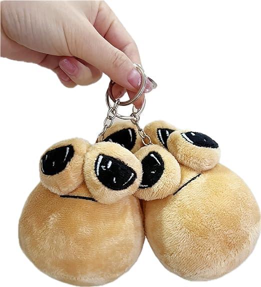 Mini Sad Pou Plush Keychain Kawaii Game Figure Alien Key Chain