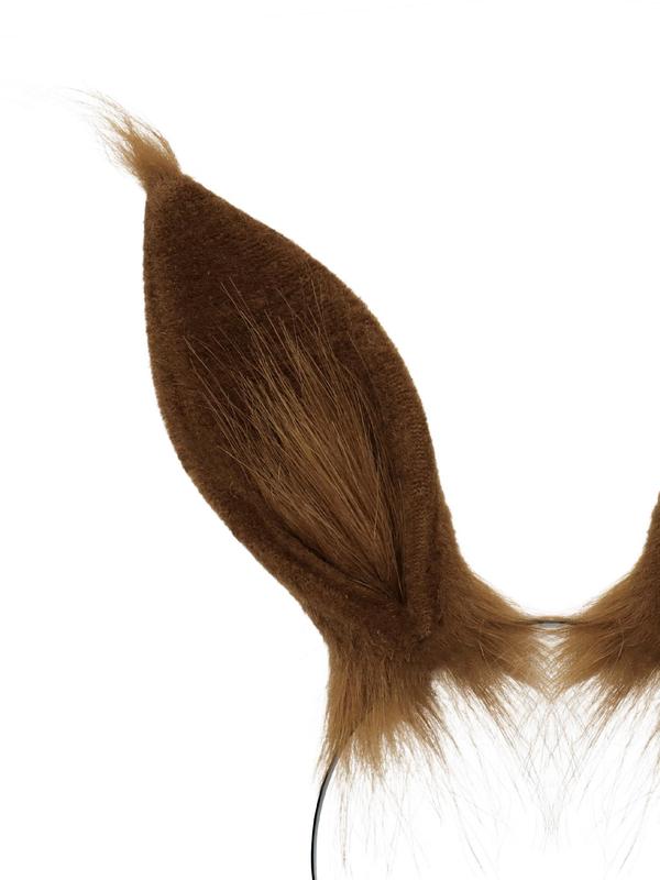 Cute Faux Fur Rabbit Ear Design Headband, Fashionable Hair Accessories for Women & Girls, Simple Style Plain Color Headband for Cosplay, Party, Stage