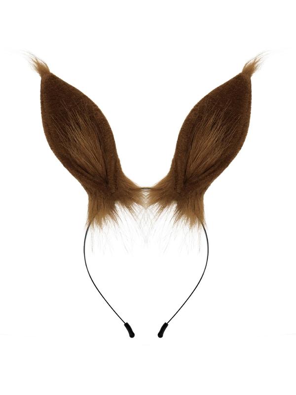 Cute Faux Fur Rabbit Ear Design Headband, Fashionable Hair Accessories for Women & Girls, Simple Style Plain Color Headband for Cosplay, Party, Stage