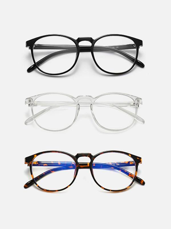 Unisex Simple Style Mixed Color Full Frame Eyeglasses, 2024 New Style Trendy Casual Lens Removable Design Eyeglasses for Everyday Use, Fashion Accessories for Outdoor Activities