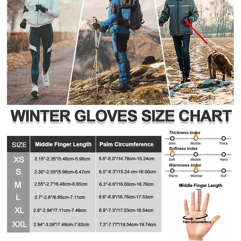 Gloves for Cool&Cold Weather Waterproof, Winter Gloves for Men Women Touch Screen