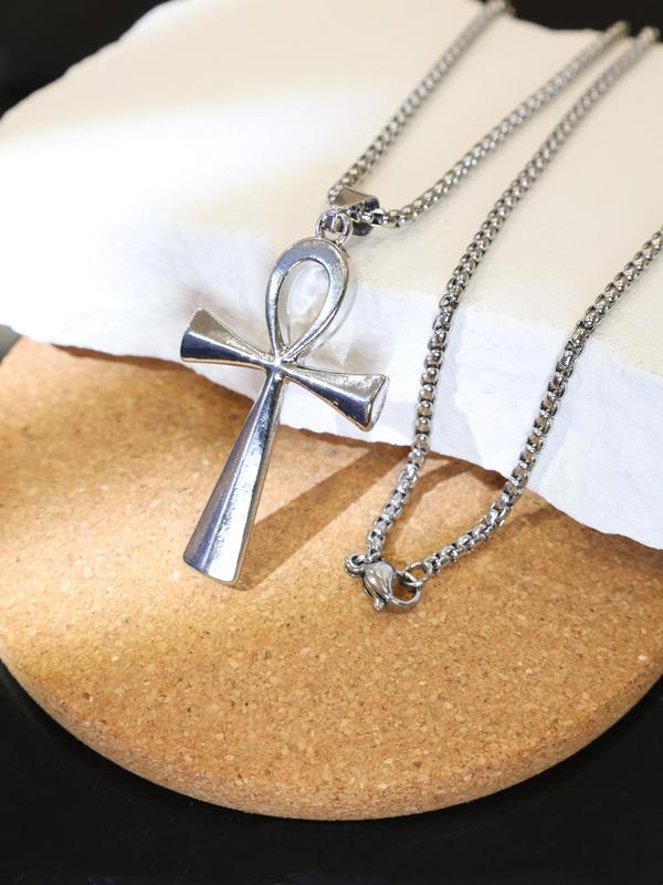 Cross Design Pendant Necklace for Women & Men, Fashion Neck Jewelry for Party, Daily Clothing Decor, Trendy All-match & Exquisite Jewelry for Birthday Gift