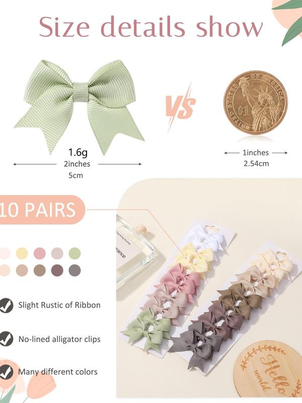 Bowknot Design Hair Clips As Gift, Simple Plain Color Hair Clips, Temperament Seamless Bangs Clip for Party, Daily, Back To School Fall Outfits Fall Freshness