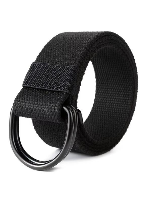 2024 New Style Tactical Canvas Men Belt, High Quality Unisex Double D-ring Buckle Waistband, Casual Canvas Belt for Jeans, Fashion Accessories for Daily Wear