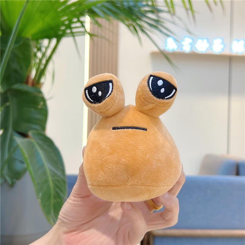 Mini Sad Pou Plush Keychain Kawaii Game Figure Alien Key Chain