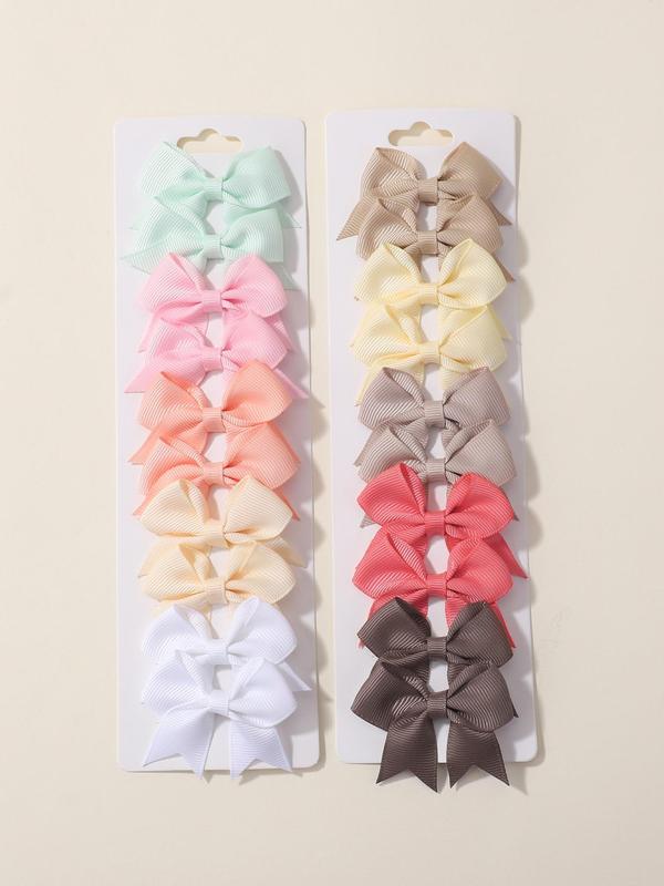 Bowknot Design Hair Clips As Gift, Simple Plain Color Hair Clips, Temperament Seamless Bangs Clip for Party, Daily, Back To School Fall Outfits Fall Freshness