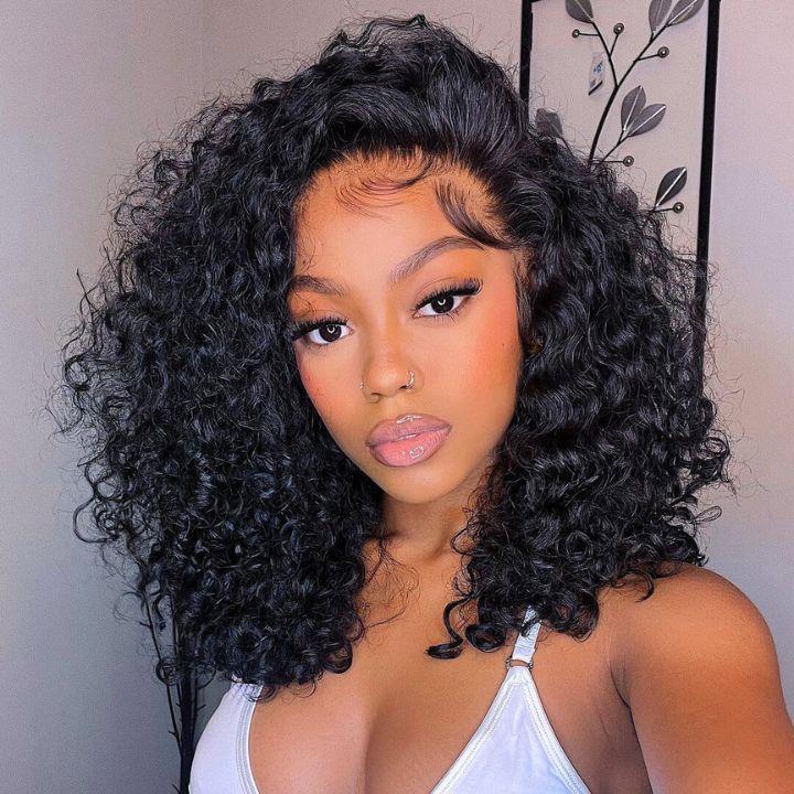 Amanda Hair Glueless Fashion Short Afro Curly Bob Lace Wig Choice 13*4 6*4 100% Human Brazilian Hair Curly Hair Bob Wigs