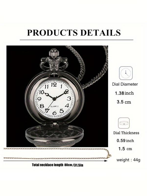 Men's Dragon Pattern Quartz Pocket Watch, Fashionable Pocket Watch for Party, Daily Clothing Decor, Trendy All-match & Exquisite Jewelry for Birthday Gift