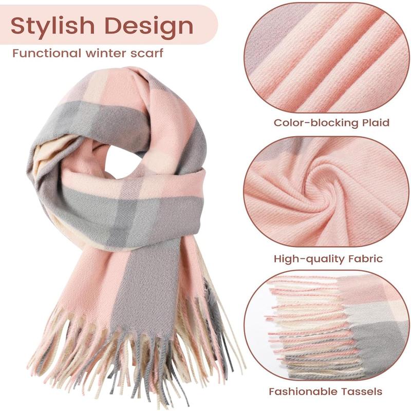 Scarf for Women - Winter Scarf for Women Fashion Cashmere Feel Plaid Scarfs for Women