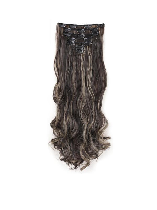 22 Inch Long Wavy Clip-in Hair Extensions, Natural Soft Hair Extensions for Women & Girls, Synthetic Hairpiece for Daily & Party Hairstyle Ideas