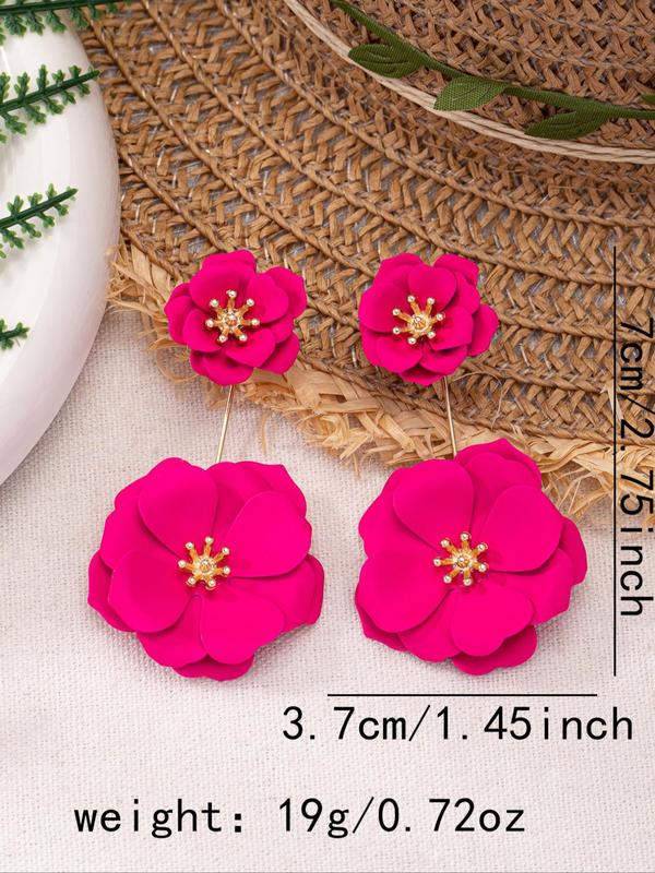 Fashion Flower Design Dangle Earrings, Fashion Jewelry for Party, Daily Clothing Decor, Trendy All-match & Exquisite Jewelry for Birthday Gift