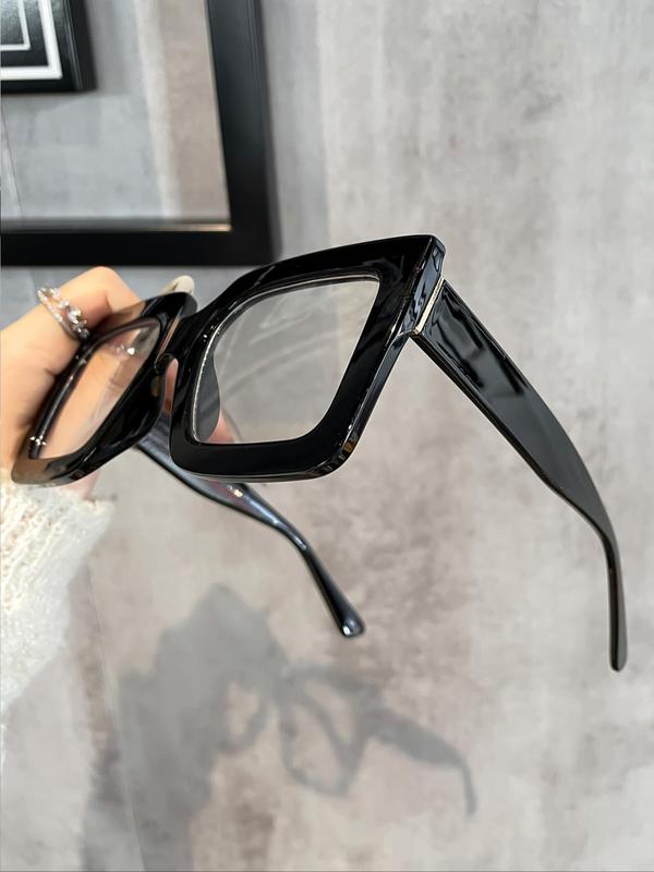 Women's Fashionable Ombre Color Square Frame Eyeglasses, Casual Trendy Eyeglasses for Everyday Use, Fashion Accessories for Outdoor Activities