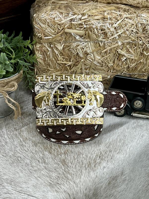 La oracion del Vaquero on Silver Ranch Buckle