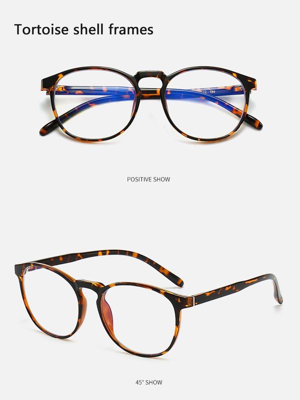 Unisex Simple Style Mixed Color Full Frame Eyeglasses, 2024 New Style Trendy Casual Lens Removable Design Eyeglasses for Everyday Use, Fashion Accessories for Outdoor Activities