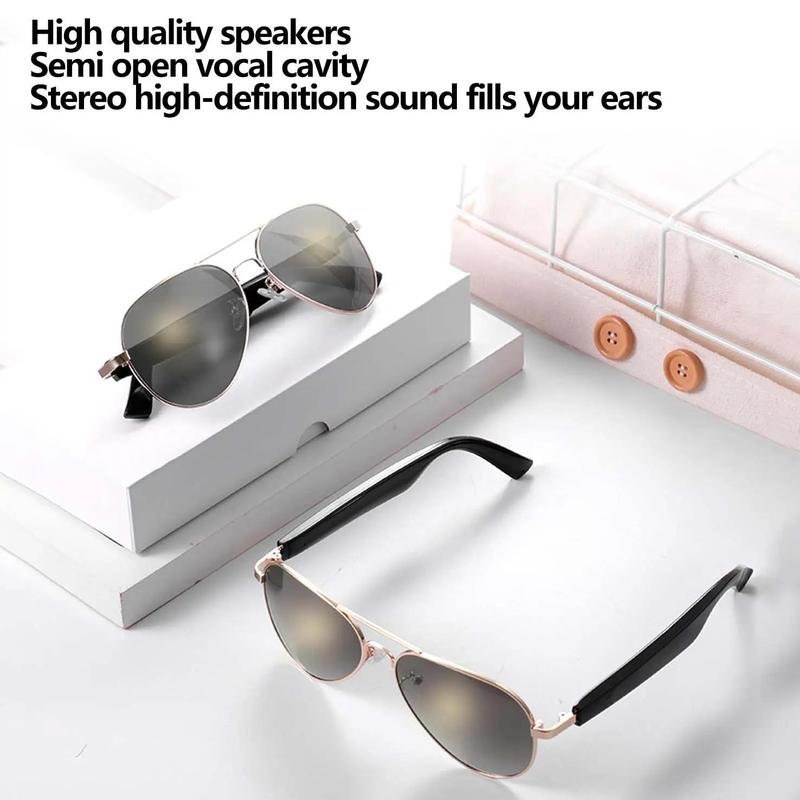 Smart Glasses, BT UV Protective Smart Glasses for Listening to Music, Fast Charging Outdoor Sunglasses with Polarization Lens