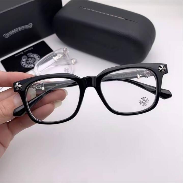 Chrome H Fashion Eyeglasses for Men and Women, Suitable for All Face Shapes, Square Frame Retro Eyeglasses, Ideal Gift Unisex Chrome