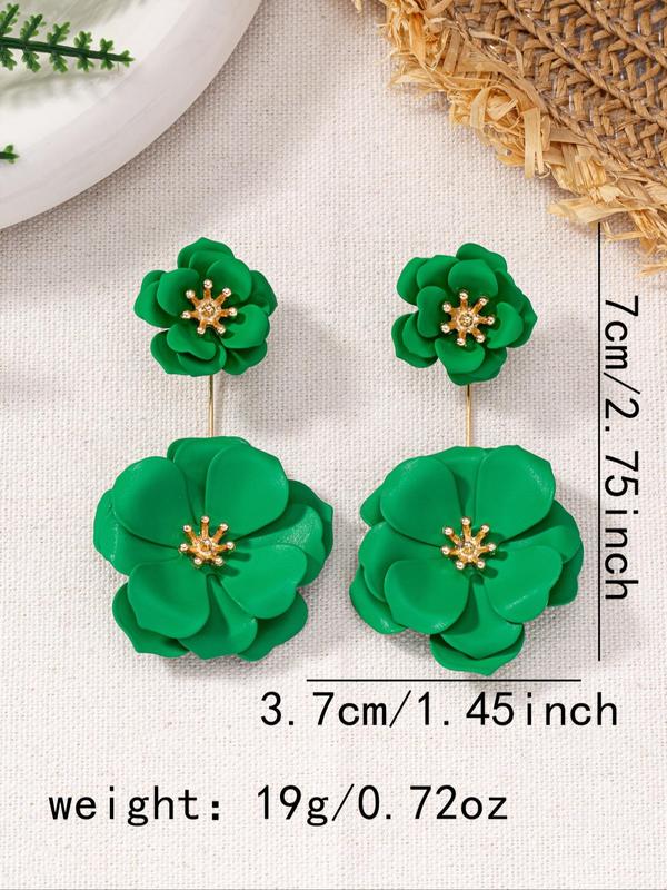 Fashion Flower Design Dangle Earrings, Fashion Jewelry for Party, Daily Clothing Decor, Trendy All-match & Exquisite Jewelry for Birthday Gift