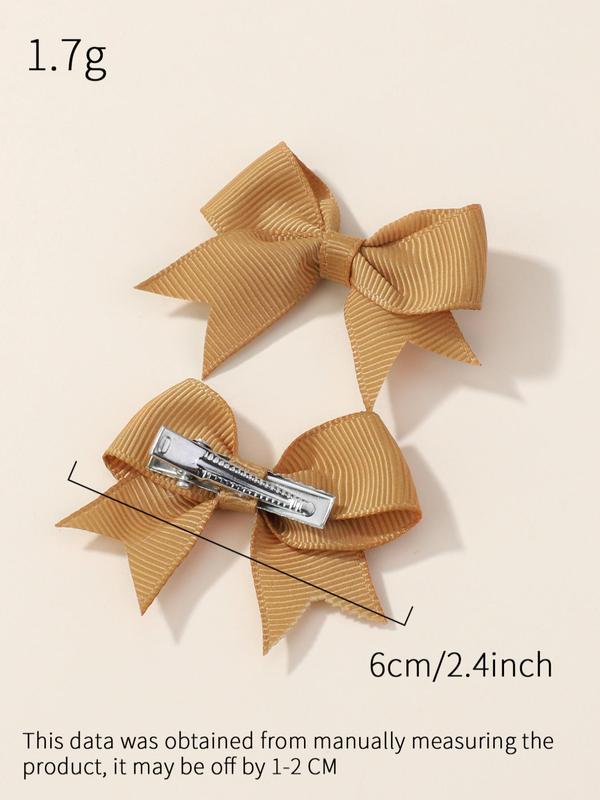 Bowknot Design Hair Clips As Gift, Simple Plain Color Hair Clips, Temperament Seamless Bangs Clip for Party, Daily, Back To School Fall Outfits Fall Freshness