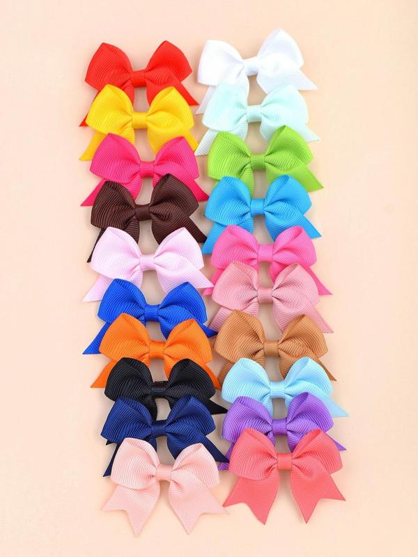 Bowknot Design Hair Clips As Gift, Simple Plain Color Hair Clips, Temperament Seamless Bangs Clip for Party, Daily, Back To School Fall Outfits Fall Freshness