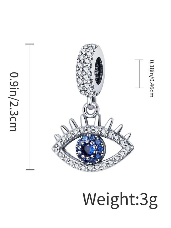 Rhinestone Decorated Evil's Eye Design Charm,  Fashionable DIY Jewelry for Bangle or Bracelet, Trendy All-match & Exquisite DIY Charm for Birthday Gift