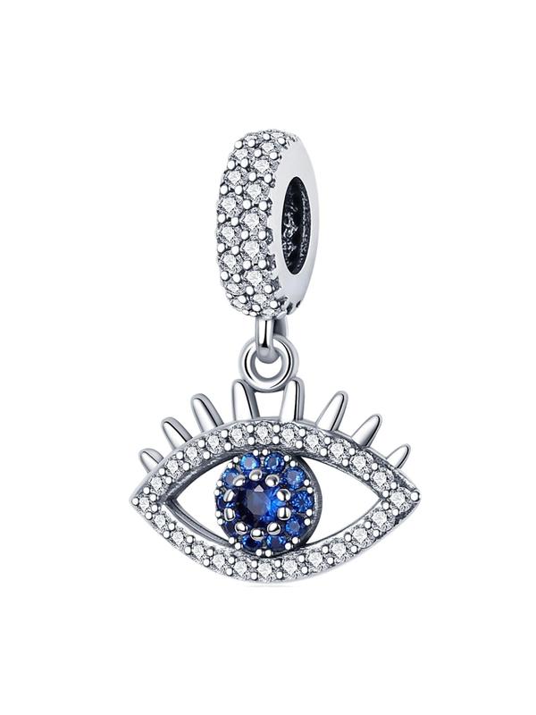 Rhinestone Decorated Evil's Eye Design Charm,  Fashionable DIY Jewelry for Bangle or Bracelet, Trendy All-match & Exquisite DIY Charm for Birthday Gift