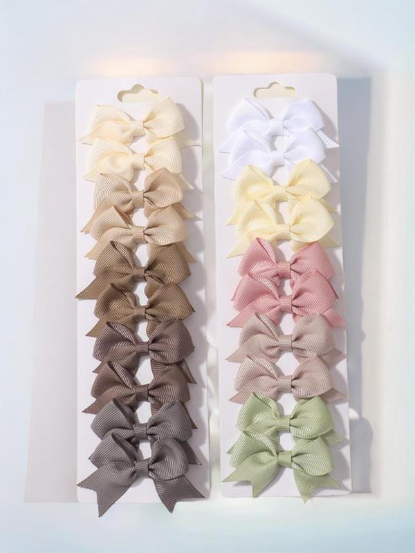 Bowknot Design Hair Clips As Gift, Simple Plain Color Hair Clips, Temperament Seamless Bangs Clip for Party, Daily, Back To School Fall Outfits Fall Freshness