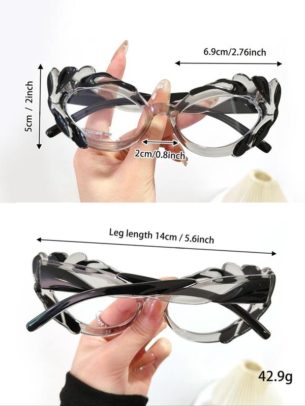 Unisex Simple Style Plain Color Irregular Frame Eyeglasses, Trendy Casual Eyeglasses for Everyday Use, Fashion Accessories for Outdoor Activities