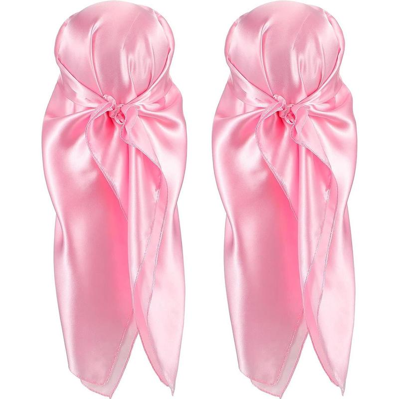 35 Inch Silk Head Scarf 2 count Large Square Neck Scarf Sleeping Hair Wrapping Satin Scarf for Women