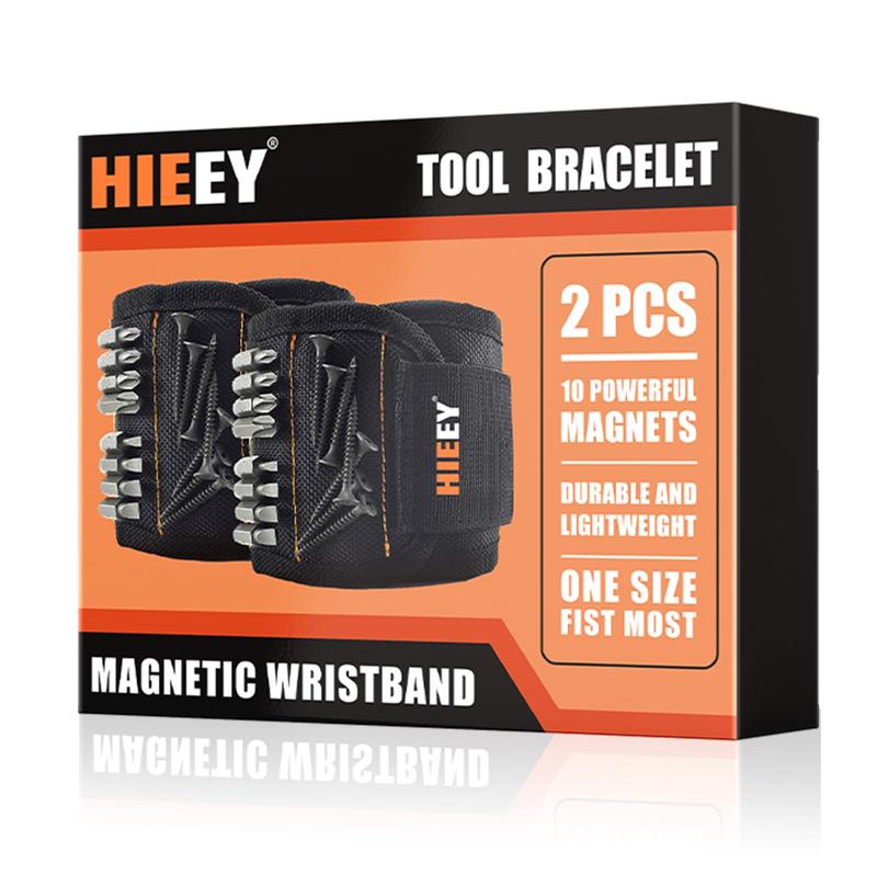 2-Pack Magnetic Wristbands for Holding Screws - Tool Belt Gadget for Men & Women, Christmas Gifts for Him, Husband, with Gift Box