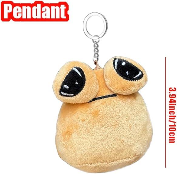 Mini Sad Pou Plush Keychain Kawaii Game Figure Alien Key Chain