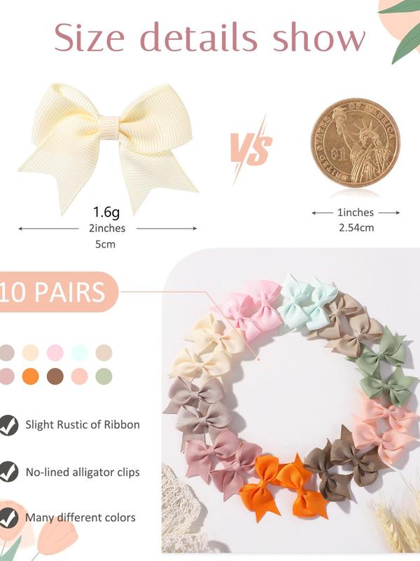 Bowknot Design Hair Clips As Gift, Simple Plain Color Hair Clips, Temperament Seamless Bangs Clip for Party, Daily, Back To School Fall Outfits Fall Freshness