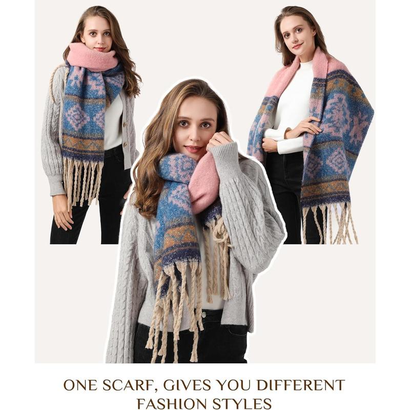 Scarf for Women - Winter Scarf for Women Fashion Cashmere Feel Plaid Scarfs for Women