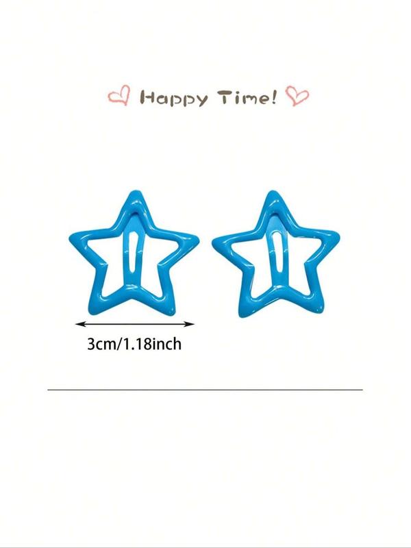 Summer Random Color Hollow out Star Design Hair Clip, Cute Fashionable Star Snap Clip for Women & Girls, Adorable Hair Accessories for Daily Wear, Birthday Gifts