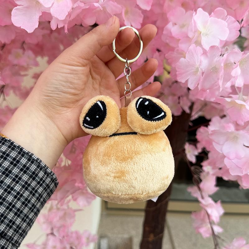 Mini Sad Pou Plush Keychain Kawaii Game Figure Alien Key Chain