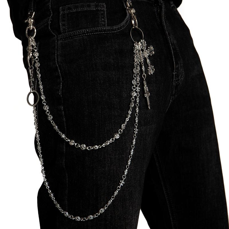 Men's retro pants chain accessories double-layer chain accessories hanging pants chain sword