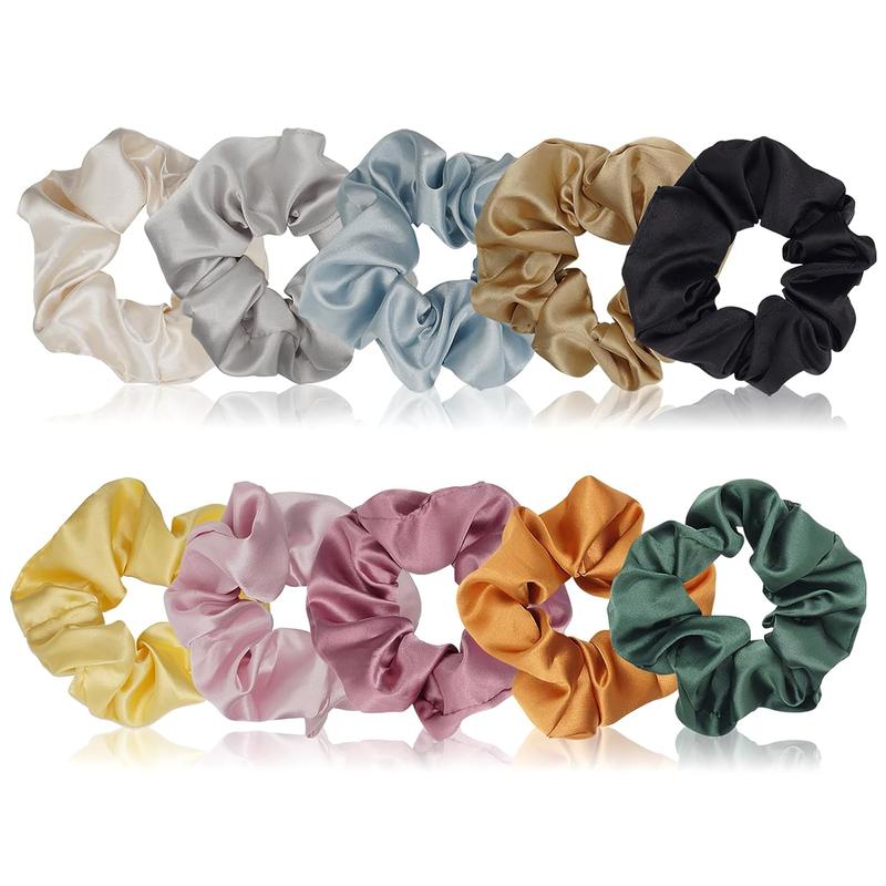 FABA Satin Silk Hair Scrunchies Soft Hair Ties Fashion Hair Bands Hair Bow Ropes Hair Elastic Bracelet Ponytail Holders Hair Accessories for Women Girls